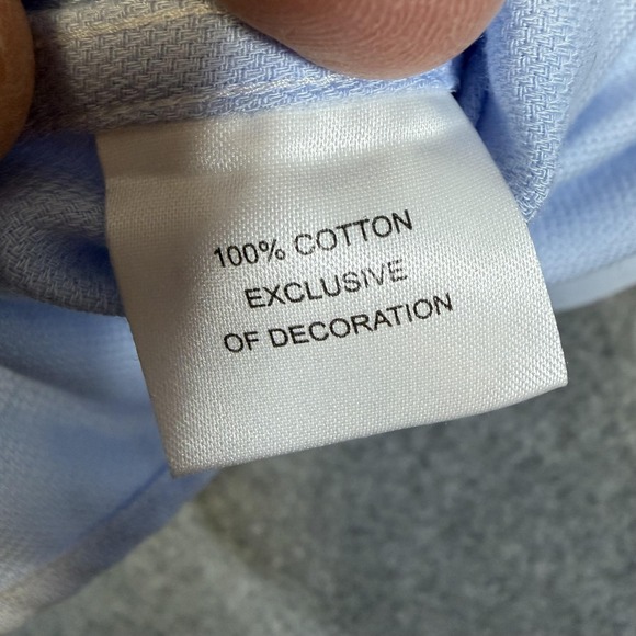 Tailorbyrd Shirt Mens 17 36/37 Blue Non Iron Trim Fit Long Sleeve Dress Shirt - Picture 6 of 9